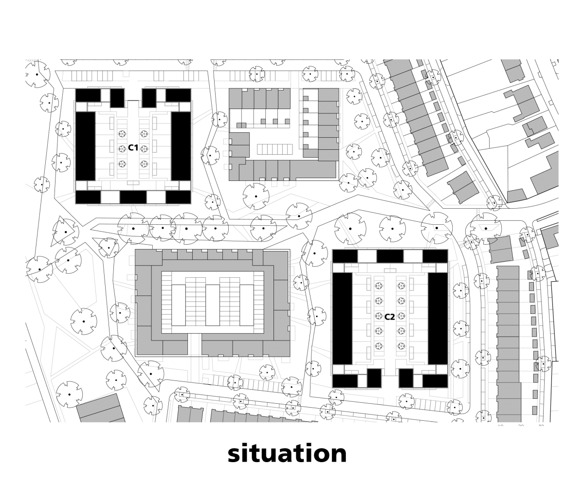 Marlies Rohmer, Berflo Es, Hengelo NL, housing, masonry patterns