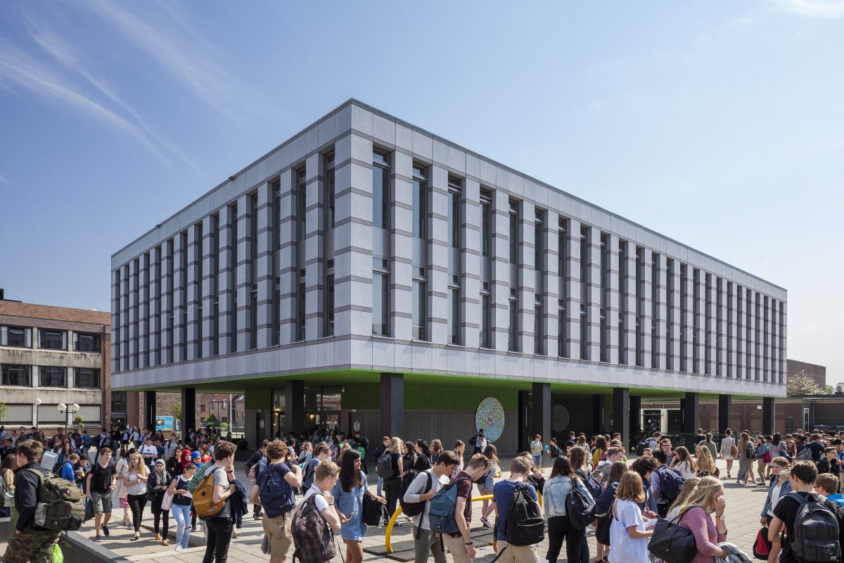 Marlies Rohmer, School st Truiden, Belgium, secondary education, monumental, sculpture, flexible building