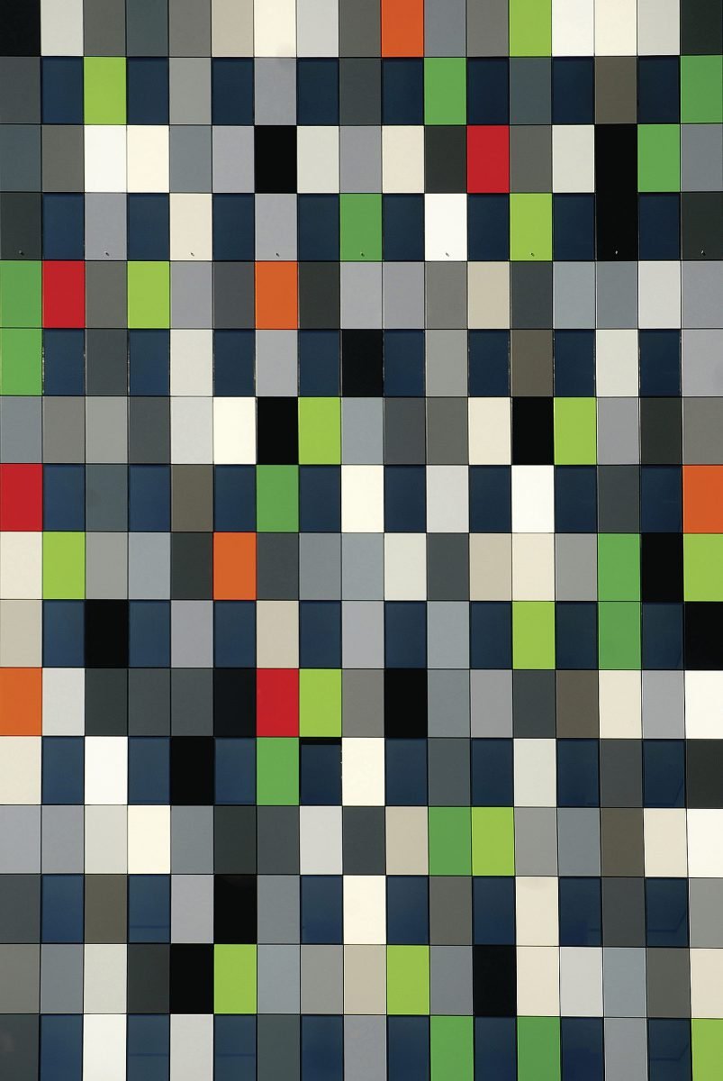 Marlies Rohmer, Casa Confetti, student housing, SSH, Utrecht, Steel plates, abstract, Pattern, porch swing, green