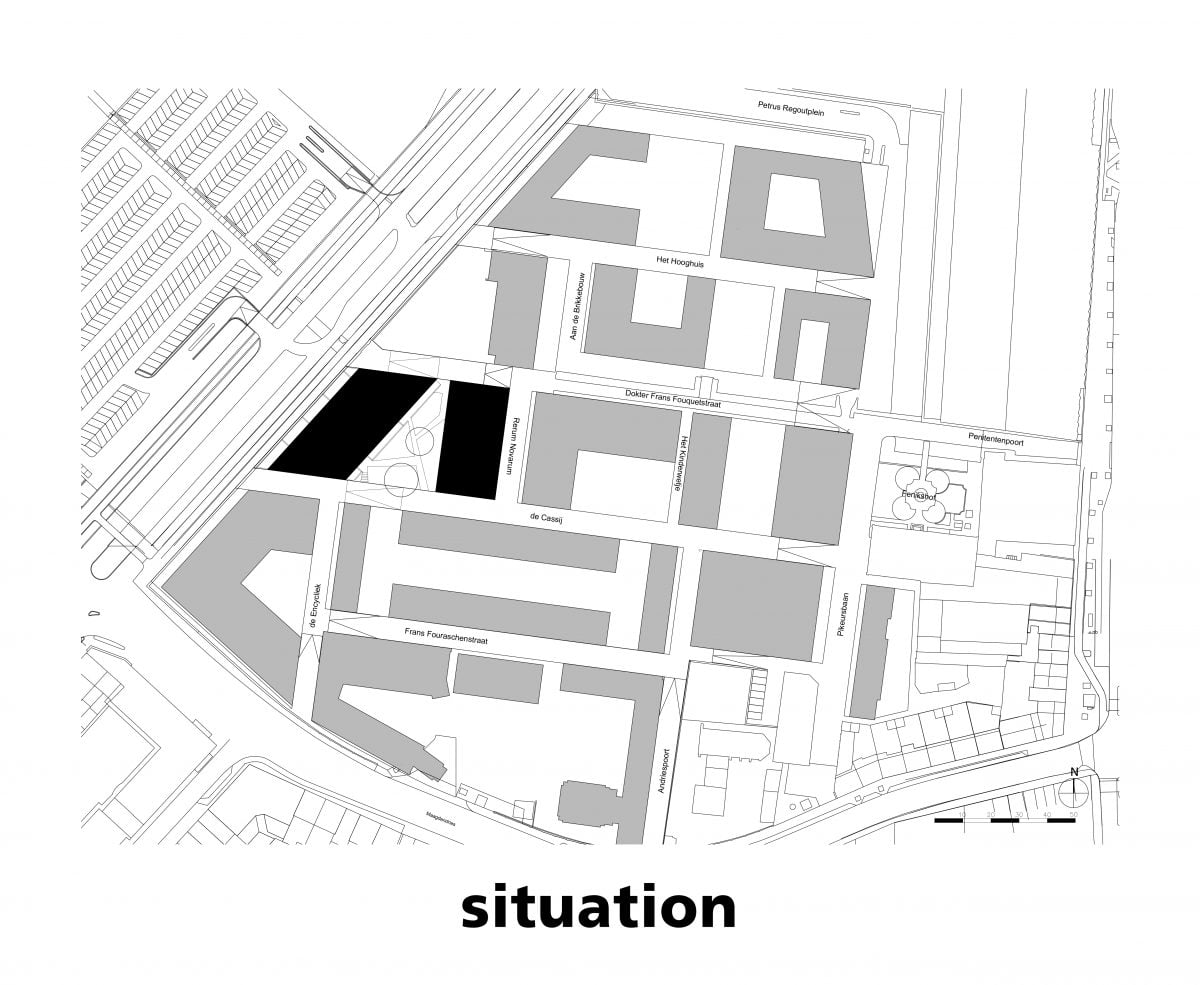 Marlies Rohmer Sphinx Terrein Maastricht, Miller, Stedelijke woongebouw, hof, tuinmuur, verlopend metselwerk, binnentuin, stedelijk woonensemble, industrieel, groen
